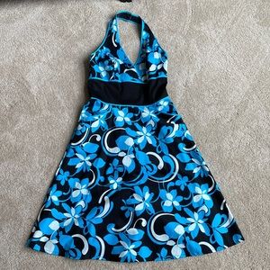 Maggie London floral knee length halter dress size 6